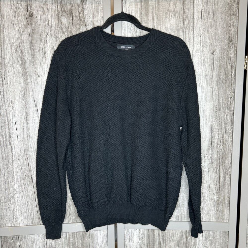 Industrie Sweater Pullover Crewneck Black Color Size XL